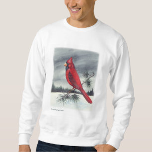 Sudadera Bordes suaves del pájaro cardinal rojo