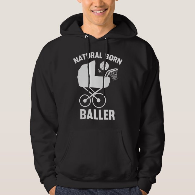 Sudadera Born Baller natural (Anverso)