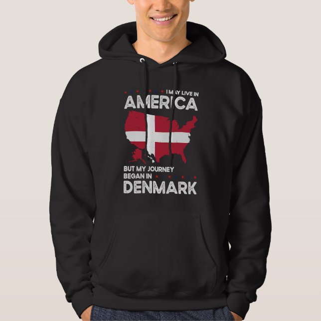 Sudadera Born Danish Denmark American USA Citizenship (Anverso)