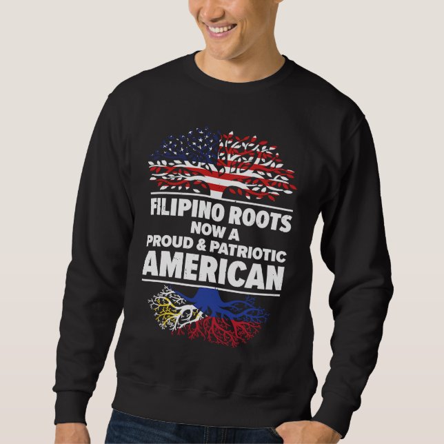 Sudadera Born Filipino Philippines American USA Citizenship (Anverso)
