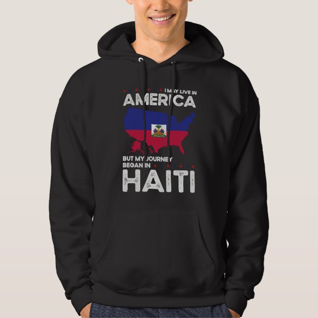 Sudadera Born Haitian Haiti American USA Citizenship (Anverso)