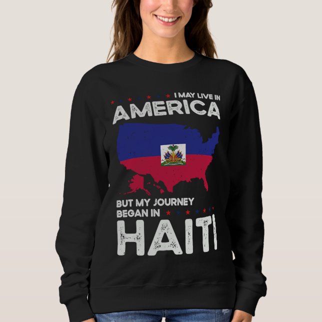 Sudadera Born Haitian Haiti American USA Citizenship (Anverso)