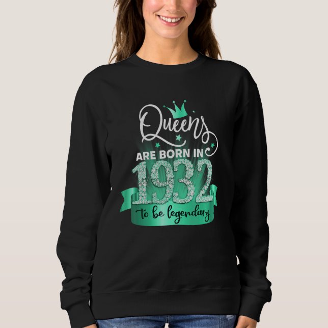 Sudadera Born in 1932 I Black Turquoise Party Outfit & Acce (Anverso)