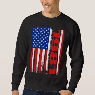 Sudadera Born in 1981 US Flag Patriotic Veterans Day 4th Of