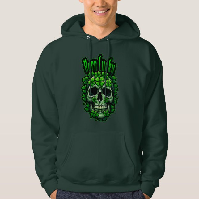 Sudadera Born Lucky Skull St Patrick’s Day - camiseta (Anverso)