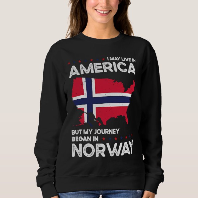 Sudadera Born Norwegian Norway American USA Citizenship (Anverso)