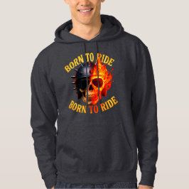 Sudadera Born to Ride Flaming Skull Helmet