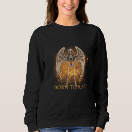 Sudadera Born to Rise – Skeleton Angel with Sword Design