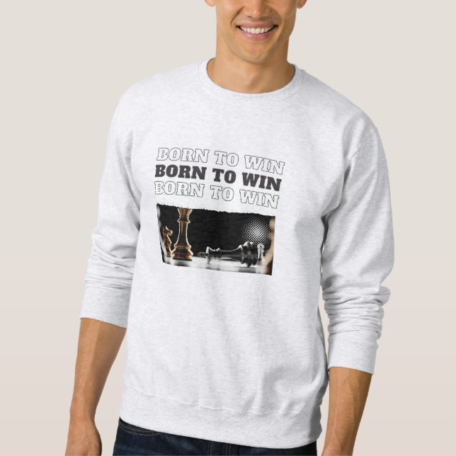 Sudadera BORN TO WIN Chess Victory Hoodie – Motivational (Anverso)