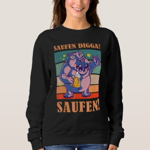 Sudadera Borracho Digga Borracho Beber Cerveza Hipopótamo