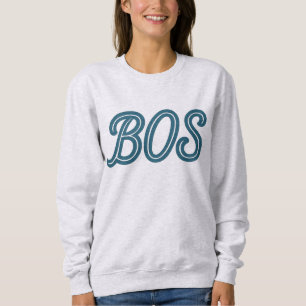 Sudadera BOS Código del Aeropuerto de Boston - Viajes Retro
