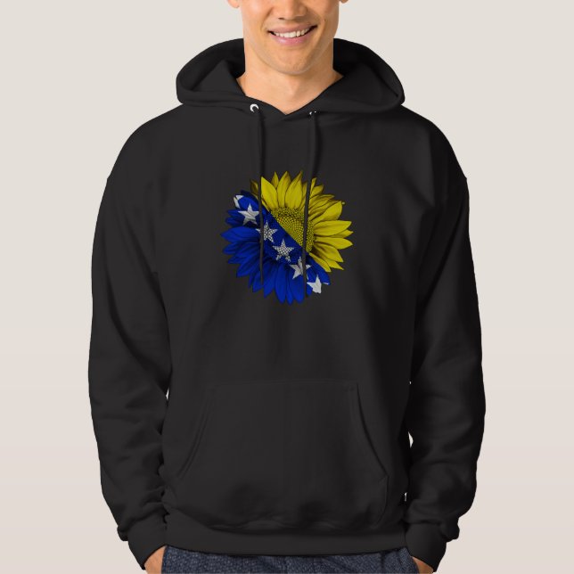 Sudadera Bosnia and Herzegovina Flag Sunflower Bosnian Root (Anverso)