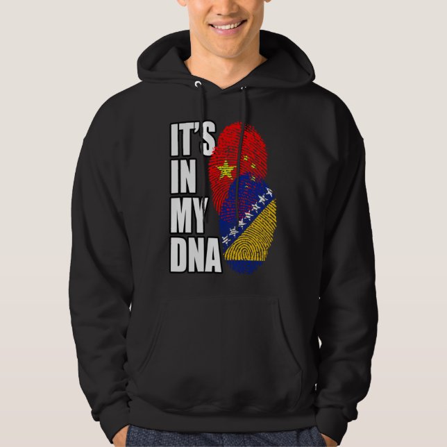 Sudadera Bosnian And Chinese Mix DNA Flag Heritage (Anverso)