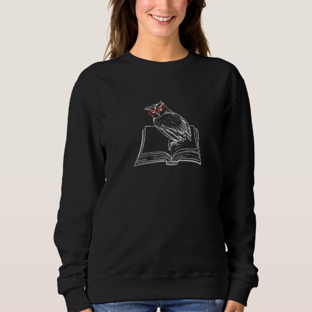 Sudadera Bosque de literatura de libros de lectura de búho  (Anverso)