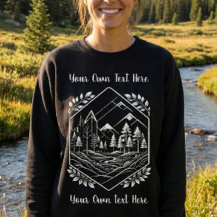Sudadera Bosque Hexágono de Montaña Cálida Tu Texto
