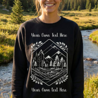 Sudadera Bosque Hexágono de Montaña Cálida Tu Texto