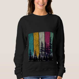 Sudadera Bosque retro de la naturaleza al aire libre de árb