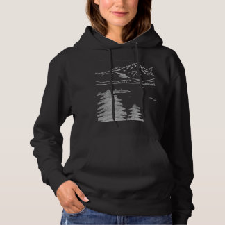 Sudadera Bosquejo a mano alzada de montañas mínimas y siemp