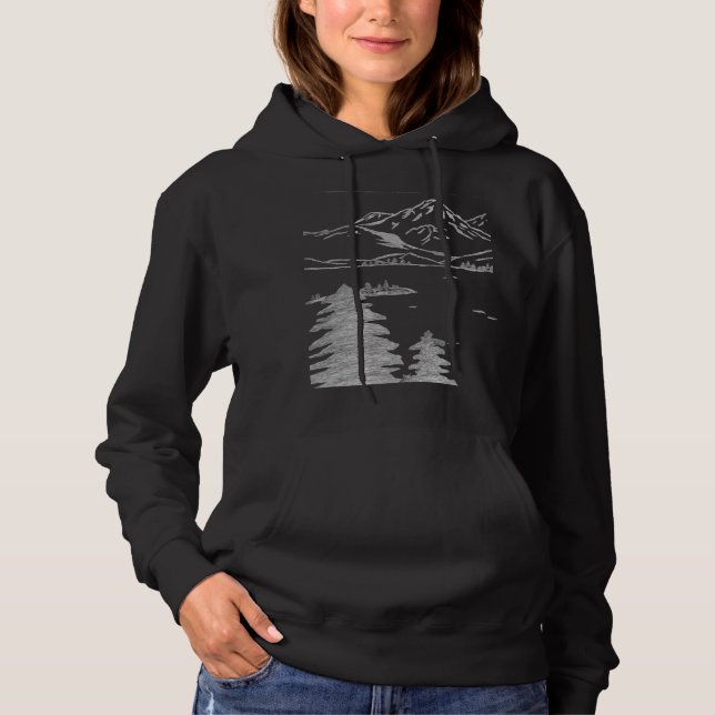 Sudadera Bosquejo a mano alzada de montañas mínimas y siemp (Anverso)