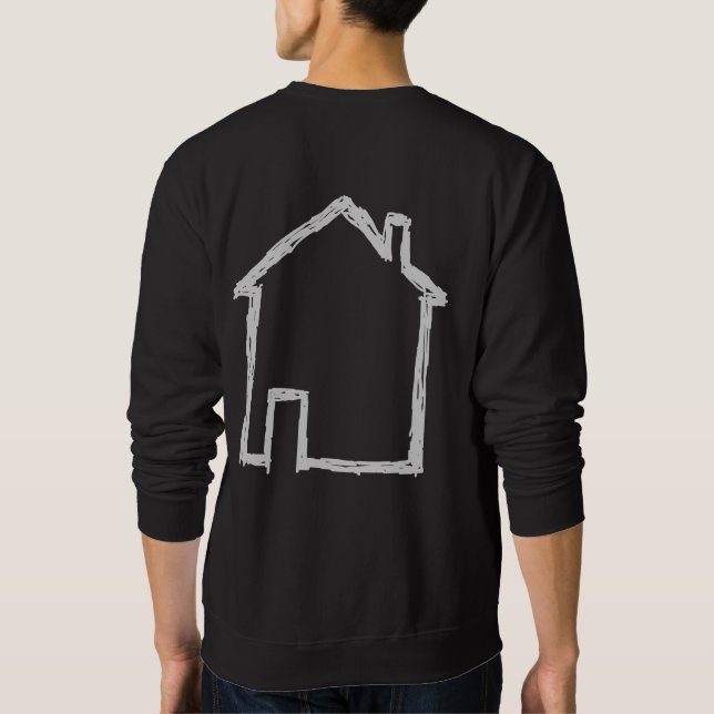 Sudadera Bosquejo de la casa. Gris y negro (Reverso)