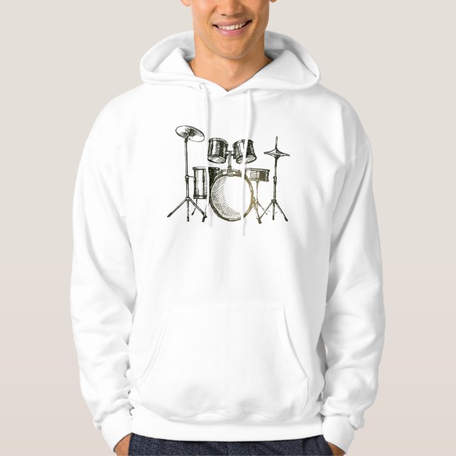 Sudadera Bosquejo de tambor rítmico (Anverso)