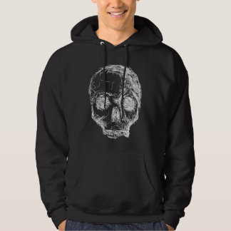 Sudadera Bosquejo del cráneo. Blanco