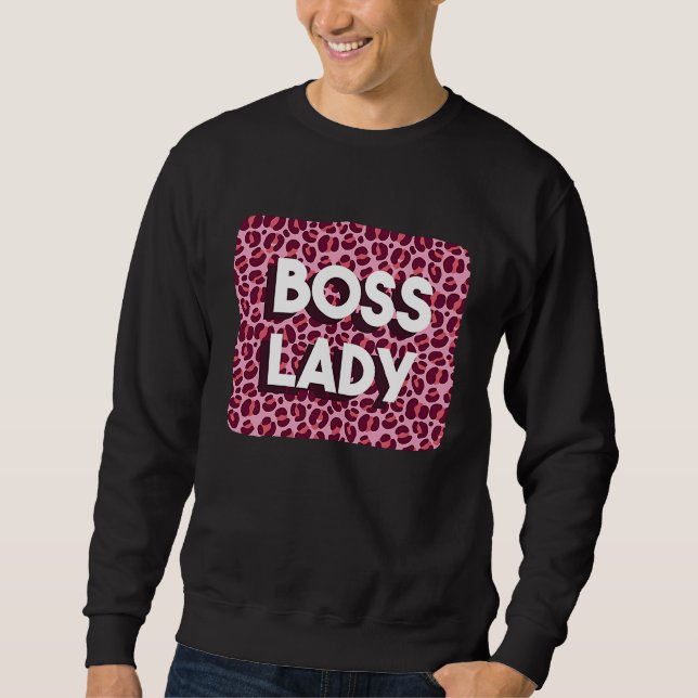 Sudadera Boss Lady Powerful Woman Working From Home Feminis (Anverso)