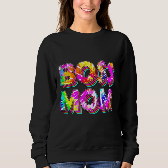 Sudadera Boss Mom Vintage Retro Tye (Anverso)