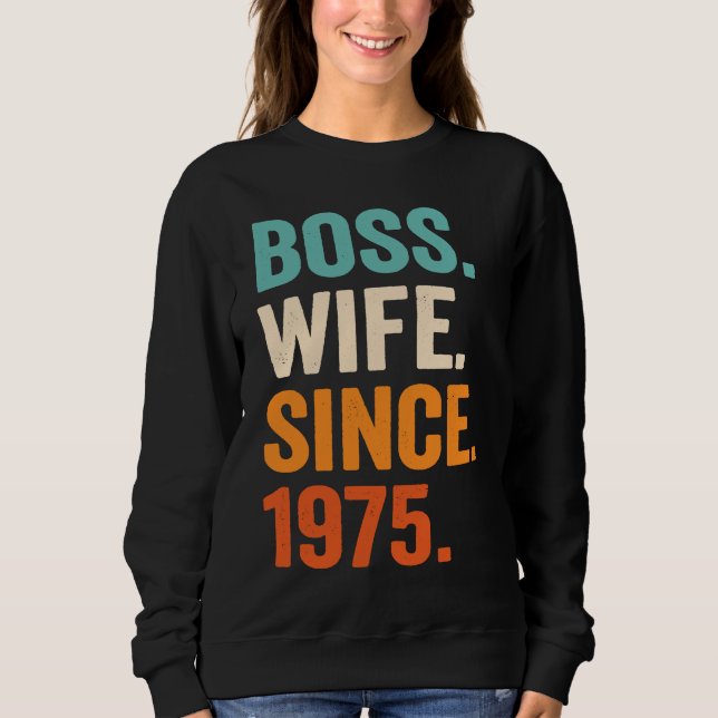 Sudadera Boss Wife Since 1975 48th wedding anniversary (Anverso)