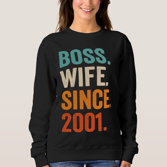 Sudadera Boss Wife Since 2001 22nd wedding anniversary (Anverso)