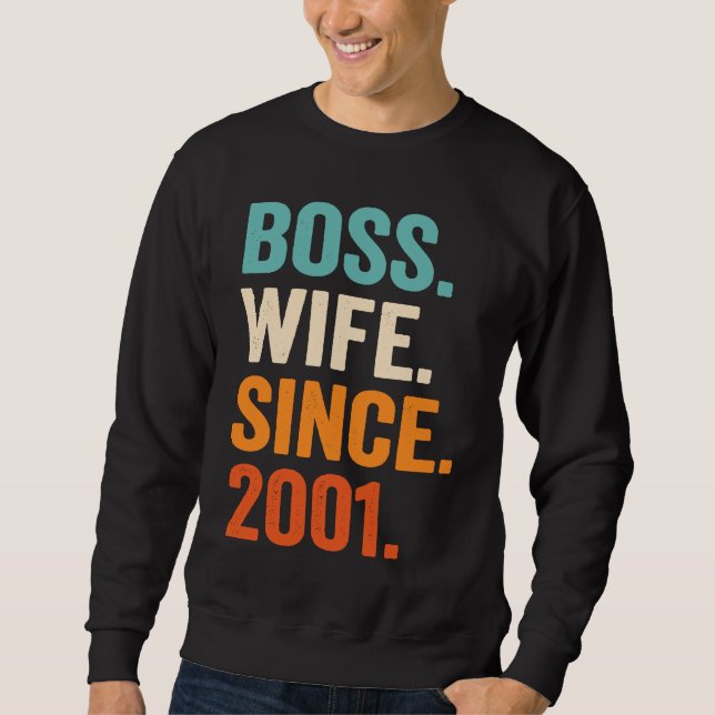 Sudadera Boss Wife Since 2001 22nd wedding anniversary (Anverso)