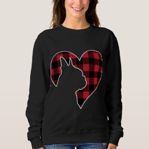 Sudadera Bostie Boston Terrier Dog Navidades Buffalo Plaid