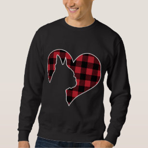 Sudadera Bostie Boston Terrier Dog Navidades Buffalo Plaid