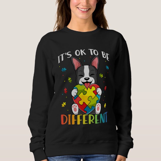 Sudadera Bostie Dog Autism Awareness It's OK To Be Differen (Anverso)