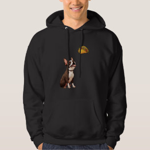 Sudadera Bostie Mirando Tacos, Funny Boston Terrier