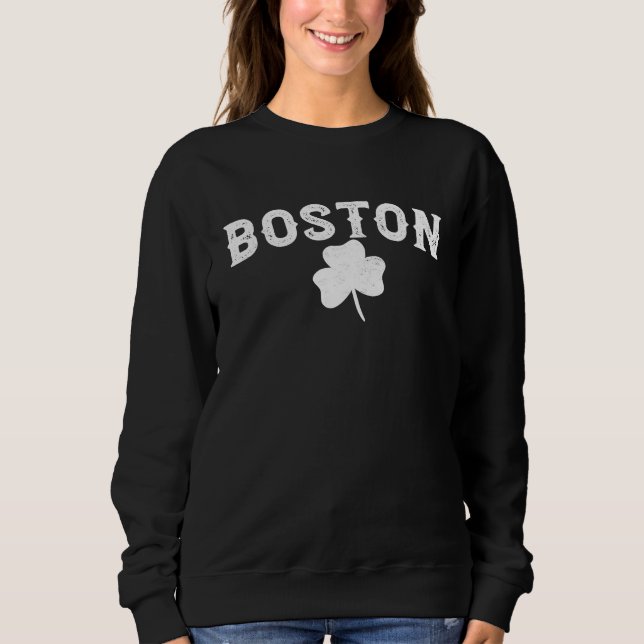 Sudadera Boston Irish Shamrock St Patrick's Day (Anverso)