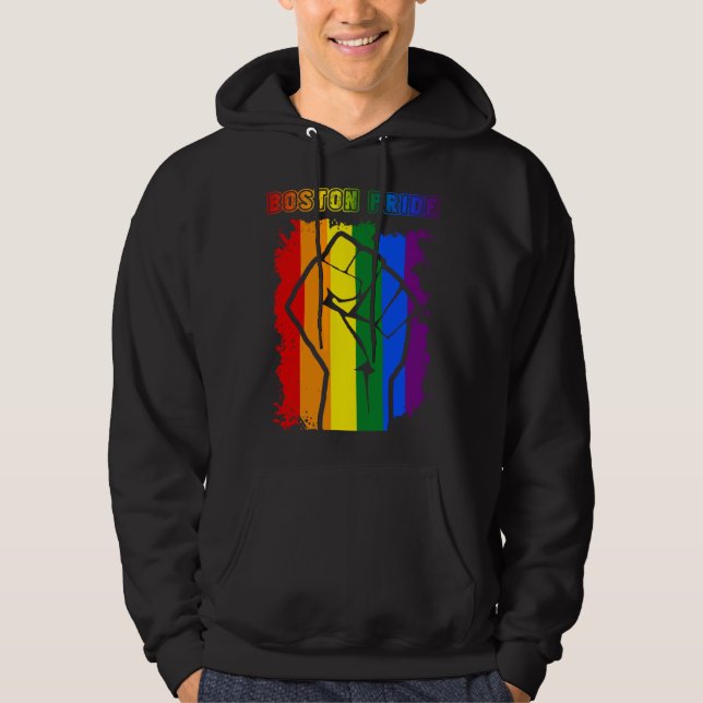 Sudadera Boston LGBT Pride Month LGBTQ Rainbow Flag Gay Les (Anverso)