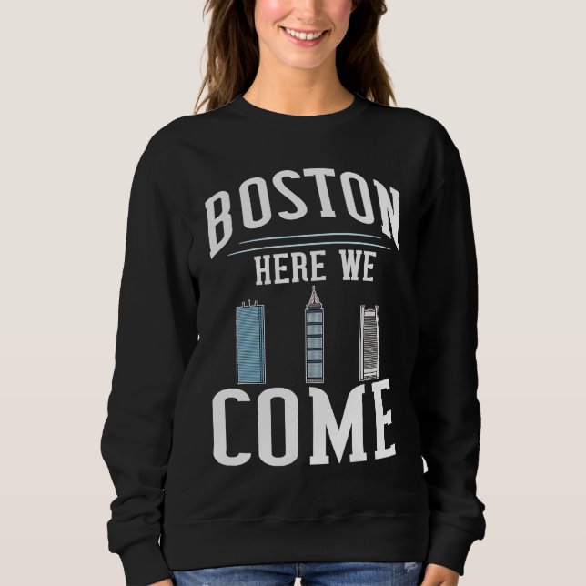 Sudadera Boston Massachusetts City Skyline Map Travel (Anverso)