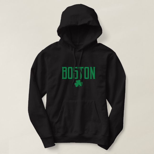 Sudadera Boston Massachusetts Irlandés Shamrock Vintage Tex (Diseño del anverso)