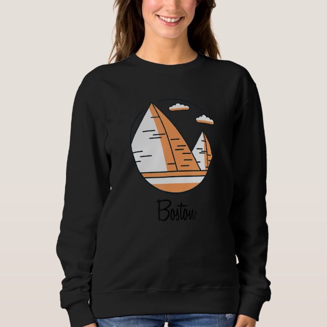 Sudadera Boston Massachusetts  Pirámide Geografía Mala Estú (Anverso)