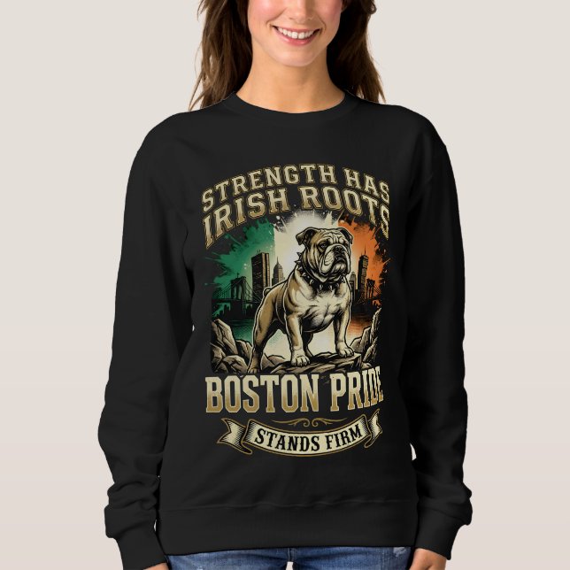 Sudadera Boston Pride Raíces Irlandesas Bulldog (Anverso)