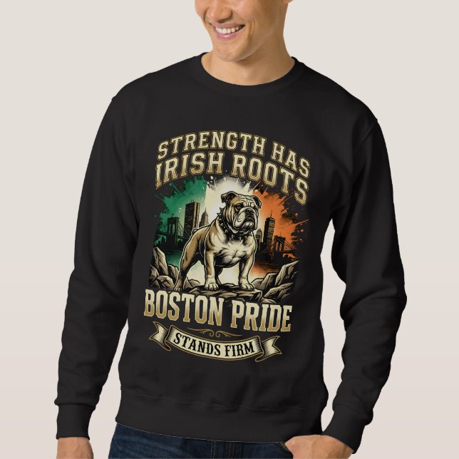 Sudadera Boston Pride Raíces Irlandesas Bulldog (Anverso)