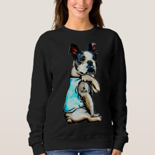 Sudadera Boston Terrier amo a mamá Tattoo Día de la madre d