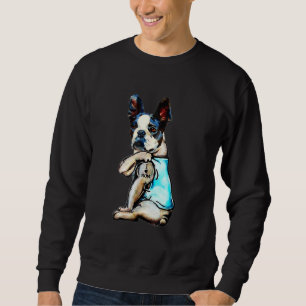 Sudadera Boston Terrier amo a mamá tatuar perro del día de 