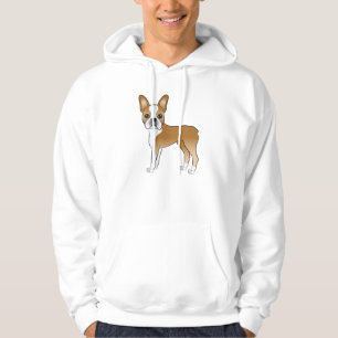 Sudadera Boston Terrier Castaño y Blanco Perro De Dibujos A