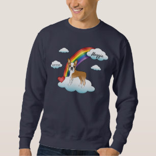 Sudadera Boston Terrier Crema y Blanca Memorial Arcoíris