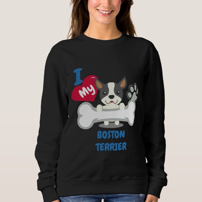 Sudadera Boston Terrier Cute Dog Idea Divertidos Perros (Anverso)
