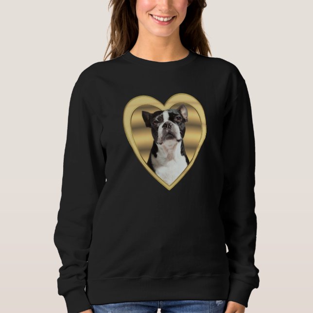 Sudadera Boston Terrier Dog Heart  Terrier Boston Terrier (Anverso)