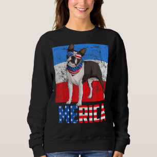 Sudadera Boston Terrier Dog Merica 4 De Julio American Fla