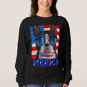 Sudadera Boston Terrier Dog Merica 4 De Julio American Fla